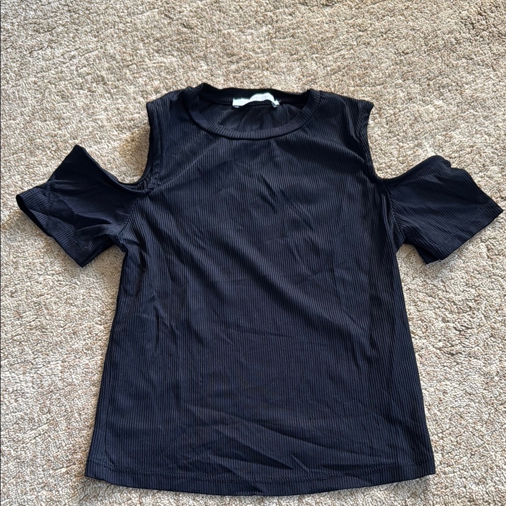 Zara Women's Black Cold Shoulder Top